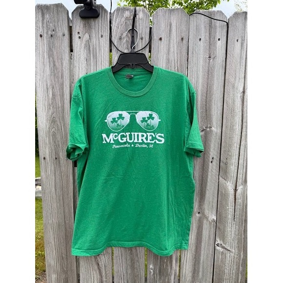 Next Level Apparel Other - McGuire's‎ Irish Pub T-Shirt Mens XL Green Shamrock Sunglasses Florida Souvenir